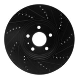 R1 Concepts 08-12 Audi Q5 (Mexico) Front Left Drilled & Slotted Black Brake Rotor by R1 Concepts RNC-633-73057L