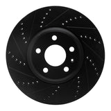 R1 Concepts 08-12 Audi Q5 (Mexico) Front Left Drilled & Slotted Black Brake Rotor by R1 Concepts RNC-633-73057L