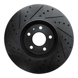 R1 Concepts 08-12 Audi Q5 (Mexico) Front Right Drilled & Slotted Black Brake Rotor by R1 Concepts RNC-633-73057R