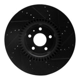R1 Concepts 12-18 Audi A7 Quattro Front Left Drilled & Slotted Black Brake Rotor by R1 Concepts RNC-633-73064L