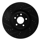 R1 Concepts 12-18 Audi A7 Quattro Front Left Drilled & Slotted Black Brake Rotor by R1 Concepts RNC-633-73064L