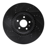 R1 Concepts 12-18 Audi A8 Front Right Drilled & Slotted Black Brake Rotor by R1 Concepts RNC-633-73064R