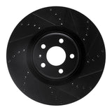 R1 Concepts 12-18 Audi A8 Front Right Drilled & Slotted Black Brake Rotor by R1 Concepts RNC-633-73064R