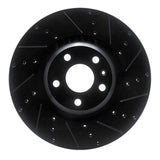 R1 Concepts 12-15 Audi TTS Quattro Front Right Drilled & Slotted Black Brake Rotor by R1 Concepts RNC-633-73069R