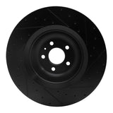 R1 Concepts 12-18 Audi S8 Front Left Drilled & Slotted Black Brake Rotor by R1 Concepts RNC-633-73072L