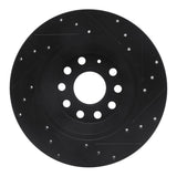 R1 Concepts 16-25 Audi TT Quattro Rear Left Drilled & Slotted Black Brake Rotor by R1 Concepts RNC-633-73082L