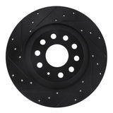 R1 Concepts 16-25 Audi TT Quattro Rear Left Drilled & Slotted Black Brake Rotor by R1 Concepts RNC-633-73082L