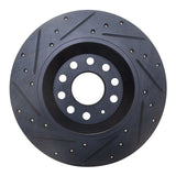 R1 Concepts 16-25 Audi Q3 Rear Right Drilled & Slotted Black Brake Rotor by R1 Concepts RNC-633-73082R
