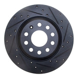 R1 Concepts 16-25 Audi Q3 Rear Right Drilled & Slotted Black Brake Rotor by R1 Concepts RNC-633-73082R