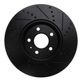 R1 Concepts 08-25 Audi A4 (Mexico) Front Left Drilled & Slotted Black Brake Rotor by R1 Concepts RNC-633-73086L