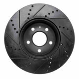 R1 Concepts 08-25 Audi A4 Quattro Front Right Drilled & Slotted Black Brake Rotor by R1 Concepts RNC-633-73086R