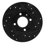 R1 Concepts 73-05 Audi Fox Front Left Drilled & Slotted Black Brake Rotor by R1 Concepts RNC-633-74000L