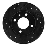 R1 Concepts 73-05 Audi Fox Front Left Drilled & Slotted Black Brake Rotor by R1 Concepts RNC-633-74000L