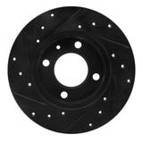 R1 Concepts 73-05 Audi Fox Front Right Drilled & Slotted Black Brake Rotor by R1 Concepts RNC-633-74000R