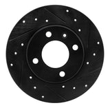 R1 Concepts 73-05 Audi Fox Front Right Drilled & Slotted Black Brake Rotor by R1 Concepts RNC-633-74000R