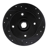 R1 Concepts 65-74 Volkswagen Karmann Ghia Front Right Drilled & Slotted Black Brake Rotor by R1 Concepts RNC-633-74003R