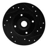 R1 Concepts 85-02 Volkswagen Cabrio Rear Left Drilled & Slotted Black Brake Rotor by R1 Concepts RNC-633-74005L