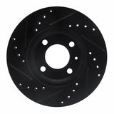R1 Concepts 86-08 Volkswagen DERBY (Mexico) Front Right Drilled & Slotted Black Brake Rotor