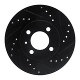 R1 Concepts 86-08 Volkswagen DERBY (Mexico) Front Right Drilled & Slotted Black Brake Rotor