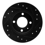 R1 Concepts 86-93 Volkswagen Passat (USA/Canada) Rear Left Drilled & Slotted Black Brake Rotor