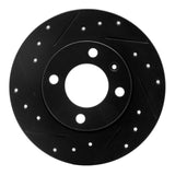 R1 Concepts 86-93 Volkswagen Passat (USA/Canada) Rear Left Drilled & Slotted Black Brake Rotor
