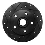 R1 Concepts 92-98 Volkswagen Passat (USA/Canada) Rear Left Drilled & Slotted Black Brake Rotor by R1 Concepts RNC-633-74010L