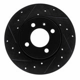 R1 Concepts 84-97 Audi Coupe Front Left Drilled & Slotted Black Brake Rotor by R1 Concepts RNC-633-74013L