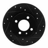 R1 Concepts 84-97 Audi Coupe Front Right Drilled & Slotted Black Brake Rotor by R1 Concepts RNC-633-74013R