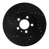 R1 Concepts 96-98 Volkswagen Golf Front Left Drilled & Slotted Black Brake Rotor by R1 Concepts RNC-633-74015L