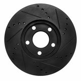 R1 Concepts 98-98 Volkswagen Passat (USA/Canada) Front Left Drilled & Slotted Black Brake Rotor by R1 Concepts RNC-633-74017L