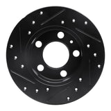 R1 Concepts 98-24 Audi A1 (Mexico) Rear Left Drilled & Slotted Black Brake Rotor by R1 Concepts RNC-633-74019L