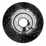 R1 Concepts 98-18 Audi A1 (Mexico) Front Left Drilled & Slotted Black Brake Rotor by R1 Concepts RNC-633-74020L