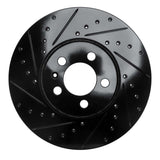 R1 Concepts 98-18 Audi A1 (Mexico) Front Left Drilled & Slotted Black Brake Rotor by R1 Concepts RNC-633-74020L