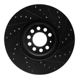 R1 Concepts 00-06 Audi TT Quattro Front Left Drilled & Slotted Black Brake Rotor by R1 Concepts RNC-633-74021L