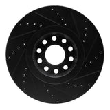 R1 Concepts 02-05 Volkswagen Passat (USA/Canada) Front Left Drilled & Slotted Black Brake Rotor by R1 Concepts RNC-633-74024L