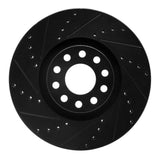 R1 Concepts 02-05 Volkswagen Passat (USA/Canada) Front Left Drilled & Slotted Black Brake Rotor by R1 Concepts RNC-633-74024L