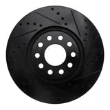 R1 Concepts 02-05 Volkswagen Passat (USA/Canada) Front Right Drilled & Slotted Black Brake Rotor by R1 Concepts RNC-633-74024R