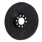 R1 Concepts 04-06 Audi TT Quattro Right Front Drilled & Slotted Black Brake Rotor by R1 Concepts RNC-633-74025D