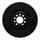 R1 Concepts 04-06 Audi TT Quattro Right Front Drilled & Slotted Black Brake Rotor by R1 Concepts RNC-633-74025D