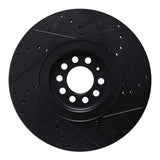 R1 Concepts 04-06 Audi TT Quattro Left Front Drilled & Slotted Black Brake Rotor by R1 Concepts RNC-633-74026D