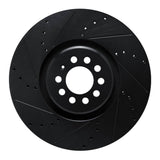 R1 Concepts 04-06 Audi TT Quattro Left Front Drilled & Slotted Black Brake Rotor by R1 Concepts RNC-633-74026D