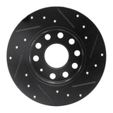 R1 Concepts 05-13 Audi A3 Rear Left Drilled & Slotted Black Brake Rotor by R1 Concepts RNC-633-74027L