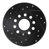 R1 Concepts 05-13 Audi A3 Rear Left Drilled & Slotted Black Brake Rotor by R1 Concepts RNC-633-74027L