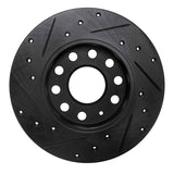 R1 Concepts 05-13 Audi A3 Rear Right Drilled & Slotted Black Brake Rotor by R1 Concepts RNC-633-74027R