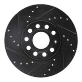 R1 Concepts 05-25 Audi Q2 (Mexico) Front Left Drilled & Slotted Black Brake Rotor by R1 Concepts RNC-633-74028L