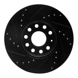 R1 Concepts 05-25 Audi A3 (Mexico) Front Right Drilled & Slotted Black Brake Rotor by R1 Concepts RNC-633-74028R