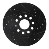 R1 Concepts 05-25 Audi A3 (Mexico) Front Right Drilled & Slotted Black Brake Rotor by R1 Concepts RNC-633-74028R