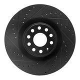 R1 Concepts 06-13 Audi S3 (Mexico) Front Left Drilled & Slotted Black Brake Rotor by R1 Concepts RNC-633-74029L