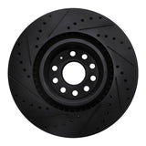 R1 Concepts 06-13 Audi S3 (Mexico) Front Right Drilled & Slotted Black Brake Rotor by R1 Concepts RNC-633-74029R
