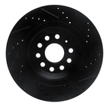 R1 Concepts 15-25 Volkswagen GTI Rear Left Drilled & Slotted Black Brake Rotor by R1 Concepts RNC-633-74030L